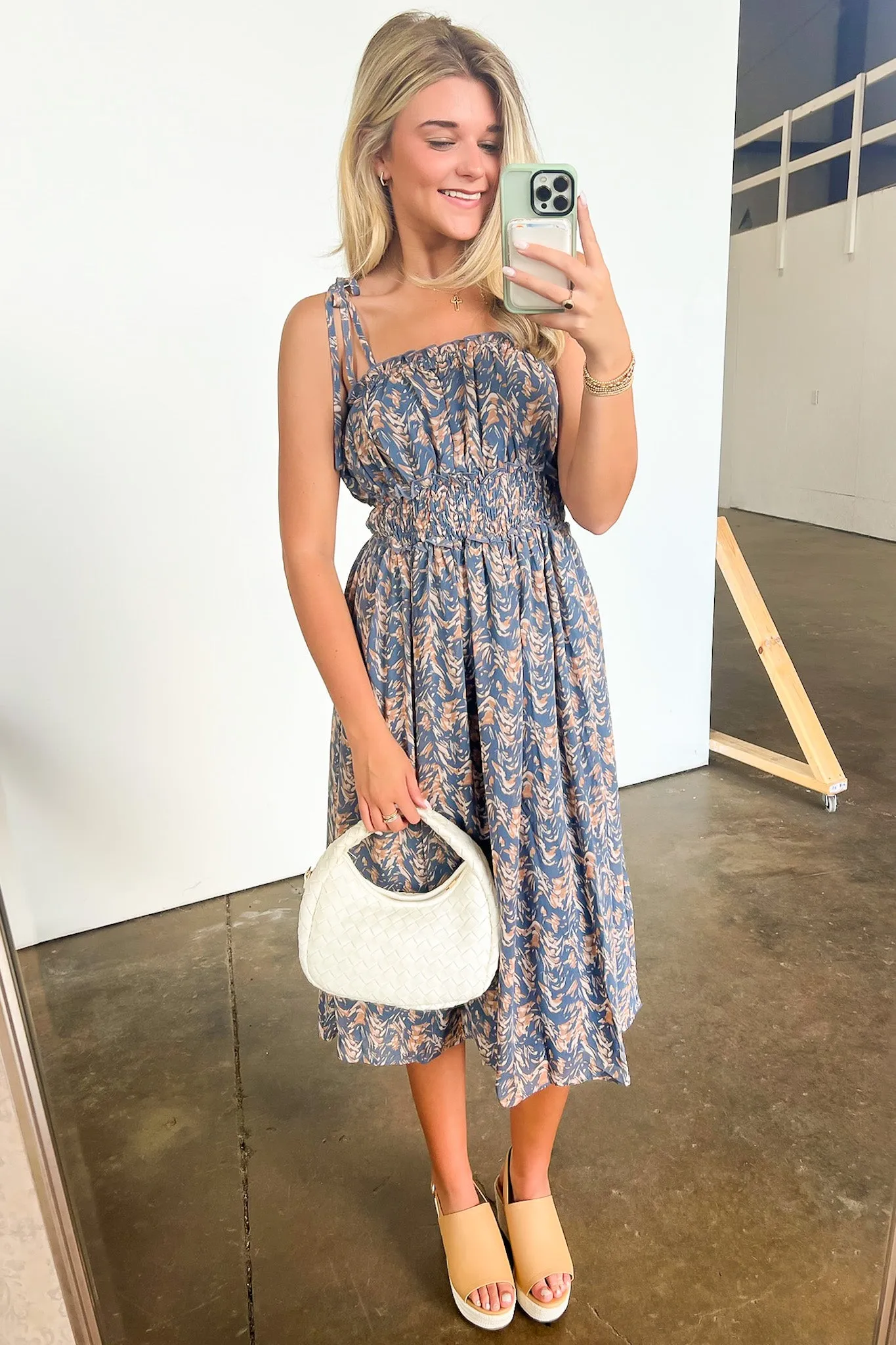 Sweetest Stance Smocked Abstract Print Dress - FINAL SALE
